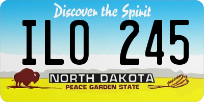 ND license plate ILO245