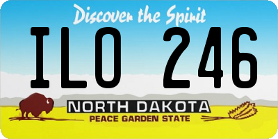 ND license plate ILO246