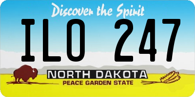 ND license plate ILO247