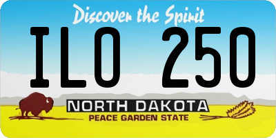 ND license plate ILO250