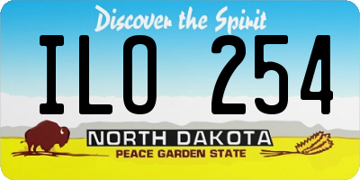 ND license plate ILO254
