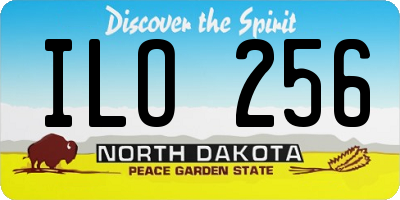 ND license plate ILO256