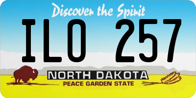 ND license plate ILO257