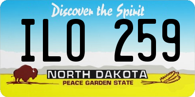 ND license plate ILO259