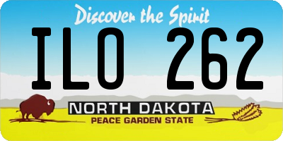 ND license plate ILO262