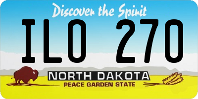 ND license plate ILO270