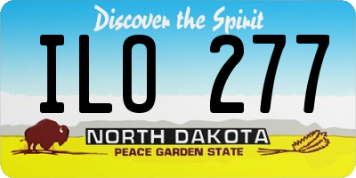 ND license plate ILO277