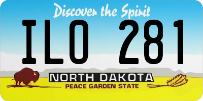 ND license plate ILO281