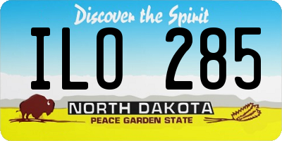 ND license plate ILO285