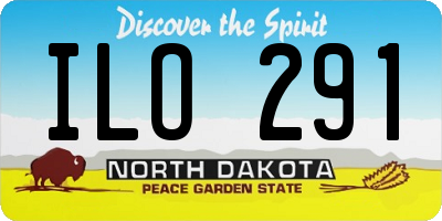 ND license plate ILO291