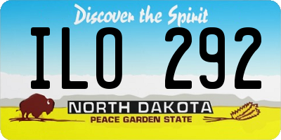 ND license plate ILO292
