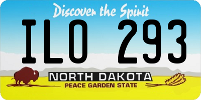 ND license plate ILO293