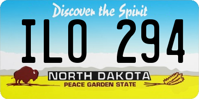 ND license plate ILO294