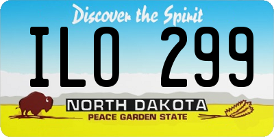 ND license plate ILO299