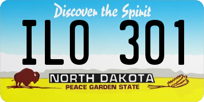 ND license plate ILO301