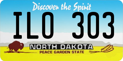 ND license plate ILO303