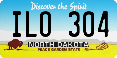 ND license plate ILO304
