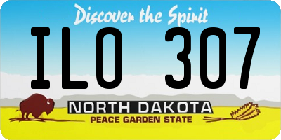 ND license plate ILO307