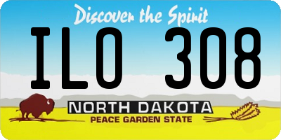 ND license plate ILO308