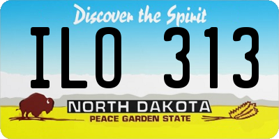 ND license plate ILO313