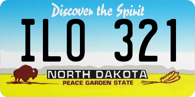 ND license plate ILO321
