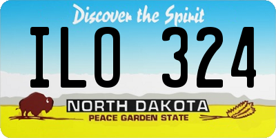 ND license plate ILO324