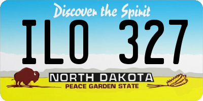 ND license plate ILO327