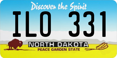 ND license plate ILO331