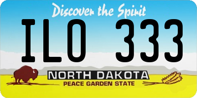 ND license plate ILO333