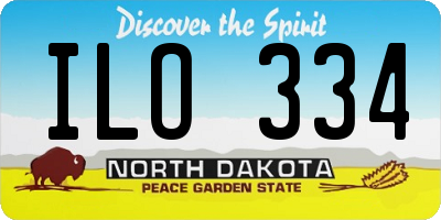 ND license plate ILO334