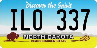 ND license plate ILO337