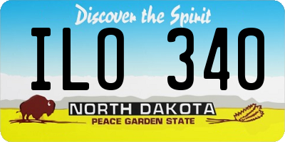 ND license plate ILO340