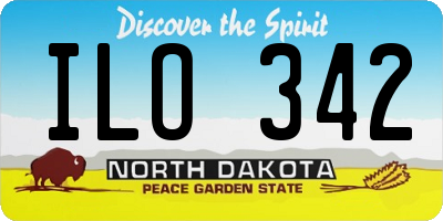 ND license plate ILO342