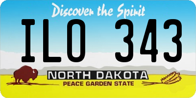 ND license plate ILO343