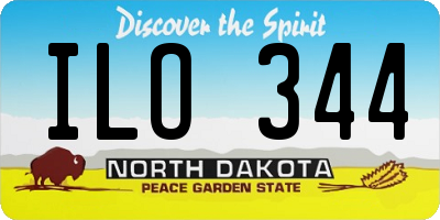 ND license plate ILO344