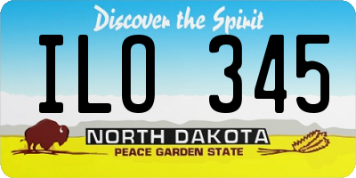 ND license plate ILO345