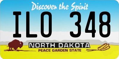 ND license plate ILO348
