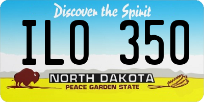 ND license plate ILO350