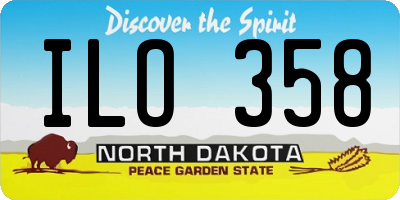 ND license plate ILO358