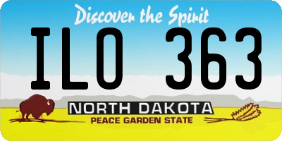 ND license plate ILO363