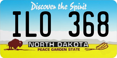 ND license plate ILO368