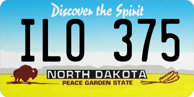 ND license plate ILO375