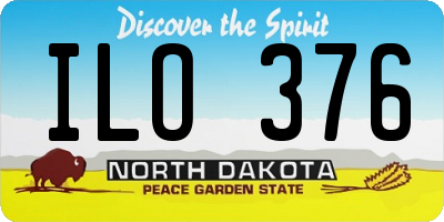 ND license plate ILO376