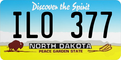 ND license plate ILO377
