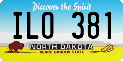 ND license plate ILO381
