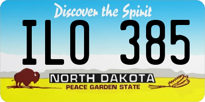 ND license plate ILO385