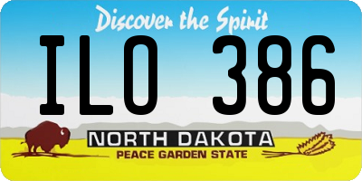 ND license plate ILO386