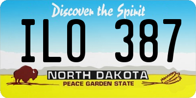 ND license plate ILO387