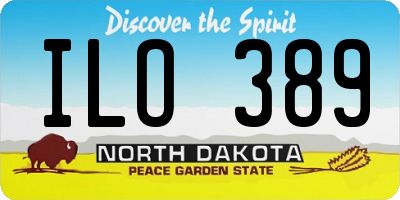 ND license plate ILO389