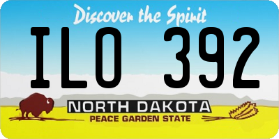 ND license plate ILO392